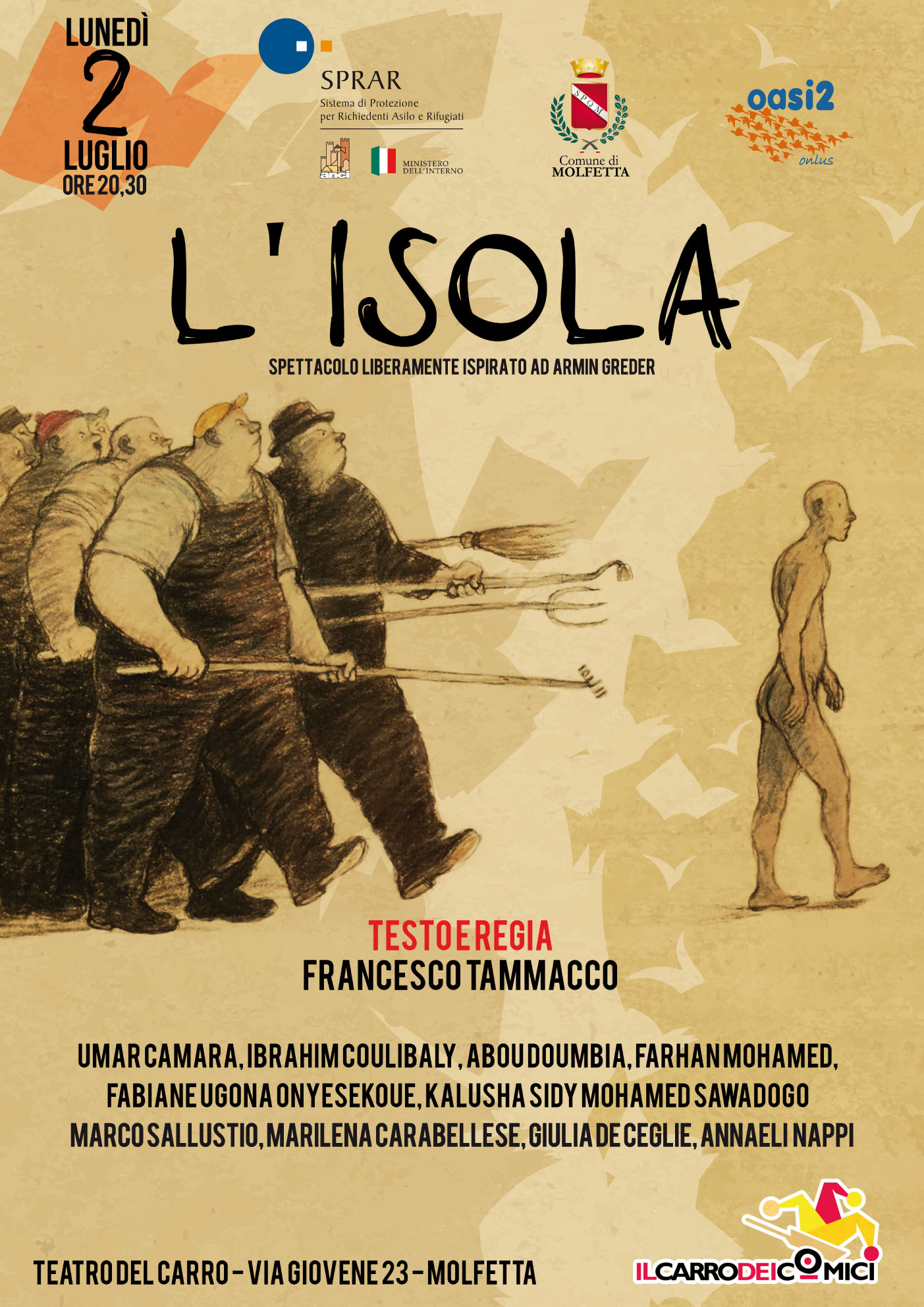 Appuntamento a teatro. Lunedì 2 luglio va in scena ‘L’Isola’