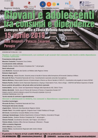 Convegno su giovani e adolescenti, consumi e dipendenze