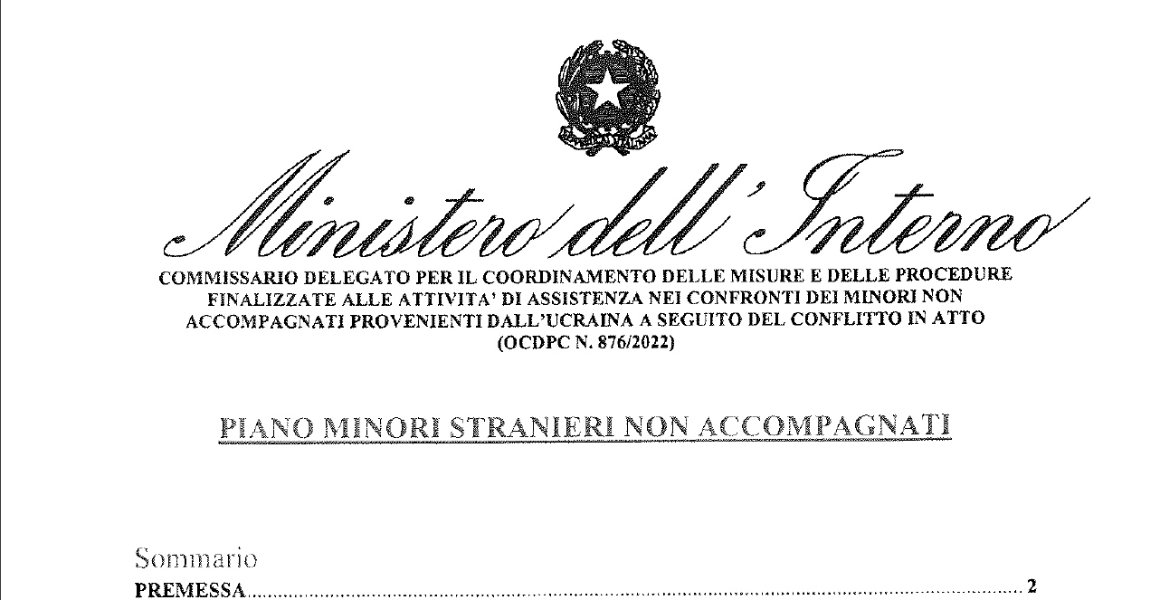 Ecco il piano minori non accompagnati